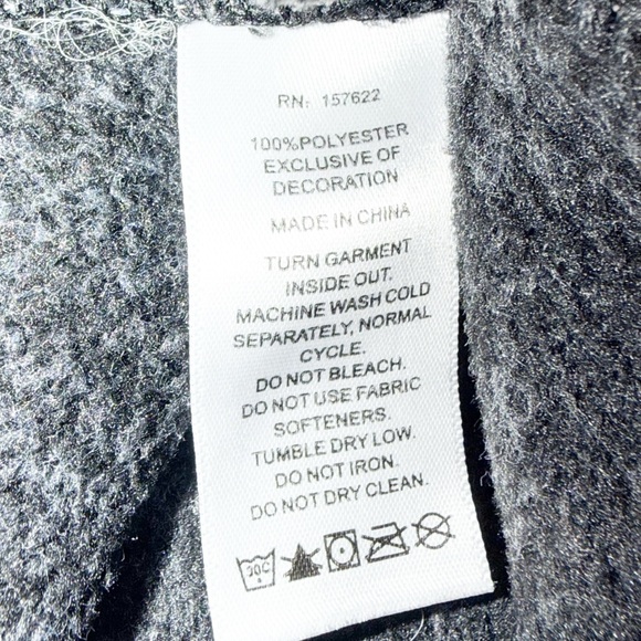 Eddie Bauer Charcoal Zipper Front Fleece Jacket with Hood - Picture 10 of 11